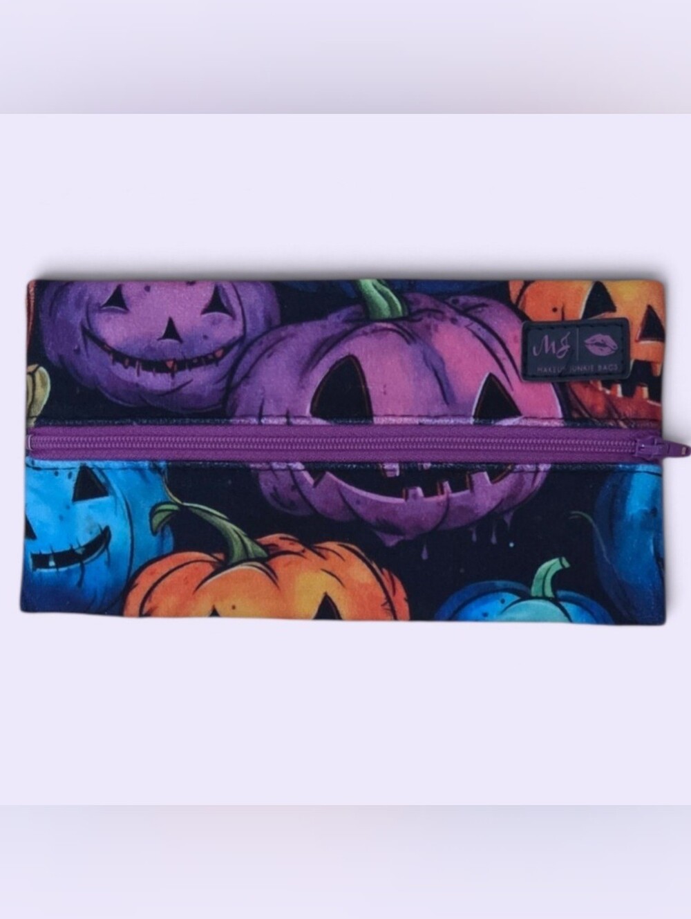 Makeup Junkie Pumpkin Print Halloween Cosmetic Pouch in Size Mini